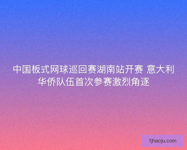 中国板式网球巡回赛湖南站开赛 意大利华侨队伍首次参赛激烈角逐