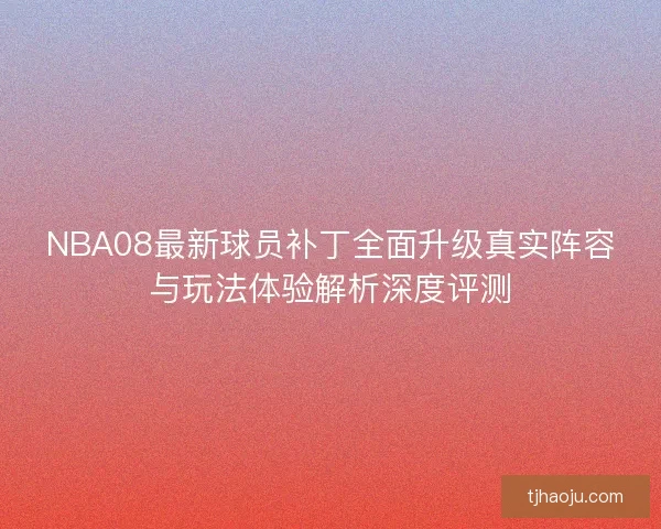 NBA08最新球员补丁全面升级真实阵容与玩法体验解析深度评测