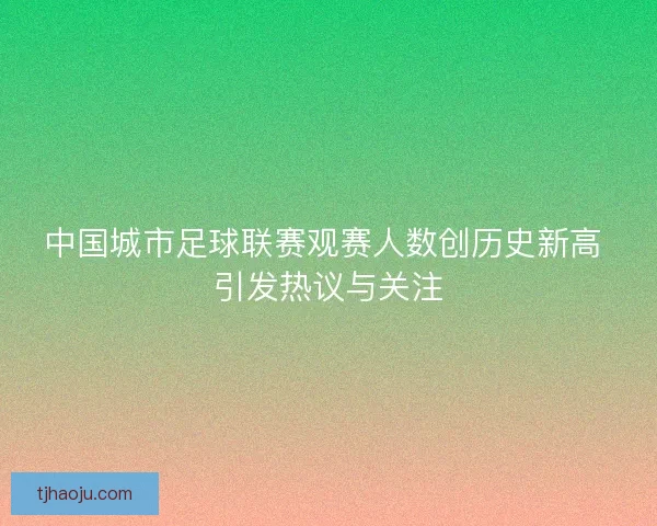 中国城市足球联赛观赛人数创历史新高 引发热议与关注