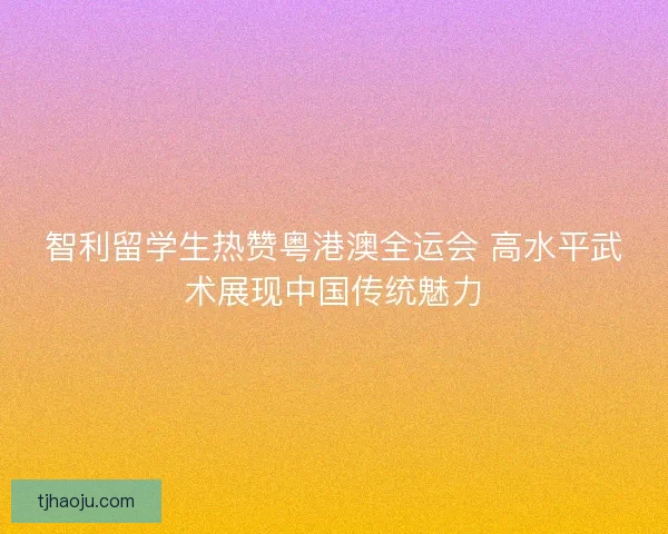 智利留学生热赞粤港澳全运会 高水平武术展现中国传统魅力